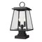 Z-Lite Broughton Outdoor Pier Mounted Fixture, 2-Light, 10.25 In.W x 21 In.H, Black/Clear Beveled 521PHMS-SQPM-BK - alternate 1